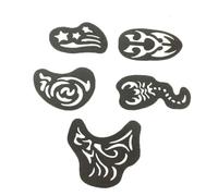 Veemoon 1 Caja Kit Sellos para Cabello con Plantillas Creativas Impermeables y Pegamento Seguro para Tatuajes Semipermanentes para Eventos y Profesional Peluquería