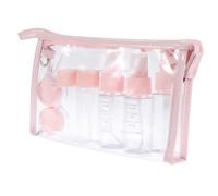 Veemoon 1 juego Botellas Cosméticas Recargables para Viaje Contenedores Vacíos Versátiles para Champú Loción Gel de Ducha y Color Rosa