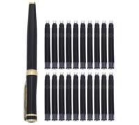Veemoon 1 juego de pluma estilográfica para una escritura, pluma de 0,5 mm con cartuchos de tinta negra, artículos de papelería para reuniones de negocios, diarios y entusiastas de la caligrafía.