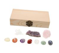 Veemoon 1 Juego Minerales de Cristal Natural con Caja para Decoración Espiritual y Proyectos de Diy Especímenes de Chakra para Geología