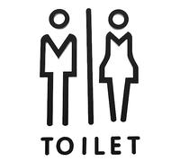 Veemoon 1 juego Placa de Señalización de Baño Acrílica para Identificación de Inodoros Letrero de Wc y Práctico para Señalización Públicos