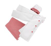 Veemoon 1 Juego Uniforme De Cocinero Infantil. Hornada Cocinando Jugar Delantal Ropa De Juego De Simulación Ropa De Chef Atuendo De Chef Disfraz De Chef Infantil Poliéster