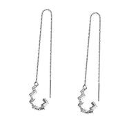 Veemoon 1 Par Cables De Los Oídos De Rayo De Olas Boda Colgado Aretes De Oro Gruesos Declaración De Moda Pendientes Para Mujeres Pendientes De Hilo Cobre Silver