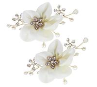 Veemoon 1 Par de Hebillas y Gemas de Imitación Flores en Tonos Claros Accesorios Decorativos Elegantes para Zapatos de Boda para Botas y Bolsos de Novia