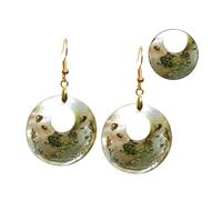 Veemoon 1 Par Pendientes de concha de tortuga colgado earrings Colgar joyería del oído de la señora pendiente de joyería para niña colgante para mujer colgante de concha de abulón