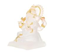 Veemoon 1 Pieza Estatua de Elefante de Buda Ganpati en Resina para Decoración de Altar, Ceremonia Puja y Hogar, Escultura Sagrada Estilo Realista