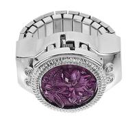 Veemoon 1 Pieza Reloj De Anillo Reloj Elegante Anillos Anillo Pulsera Cadena De Mano Relojes Digitales para Mujer Retro Muñeca para Hombres Piedra Preciosa Digital Púrpura Aleación De Zinc