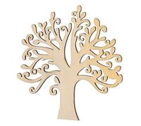 Veemoon 10 adornos de árbol de madera en blanco para árbol genealógico de madera para manualidades y decoración de Navidad (color madera)