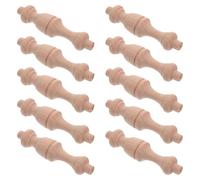 Veemoon 10 Balaustres de Madera sin Pintar para Barandilla Romana, Postes Decorativos 75x18 Mm para Interior, 10 Piezas para Manualidades y Muebles de Bricolaje, Soporte