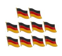 Veemoon 10 Piezas Broche Insignia de Bandera Alemana de Hierro Cierre de Tipo Gancho para Ropa Cuello Chaqueta Bolso Pin de Ropa Pin de Sombrero Uso Diario