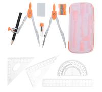 Veemoon 10 Piezas Conjunto de Regla y Herramientas de Dibujo recambios de para lápiz Kit de útiles Escolares Suministros de Regreso a la Escuela sacapuntas Aleación de Zinc