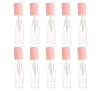 Veemoon 10 Piezas Kit de Brillo Labial Rellenable de 4ml Color Rosa para DIY Familia, Material Pp y Pet, Tamaño Pequeño Adecuado para Viaje y Almacenar Líquidos