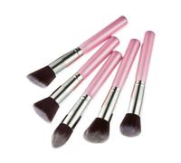 Veemoon 10 piezas Maquillaje con Brochas Sintéticas Herramientas Portátiles para Mujer Color Rosa Kit Básico para Aplicación Diaria y Uso Profesional o Personal