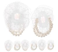 Veemoon 10 Piezas Pulsera de la cadena de perlas nupcial poli boda paseo pulsera de perlas muñequera de ramillete pulsera elástica de perlas pulseras de ramillete corsages de muñeca cordón