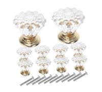 Veemoon 10 tiradores de acrílico transparente para cajones, elegantes manijas de gabinete para cómodas, cocina, baño, fácil instalación, diseño de un solo agujero, accesorios decorativos versátiles