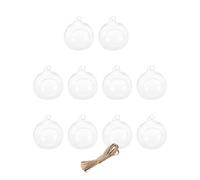 Veemoon 10 Unidades Bola de Cristal Colgante para Boda con Cuerda de Cáñamo de 9 Metros, Soporte Decorativo para Ceremonia Romántica en Hogar u Oficina