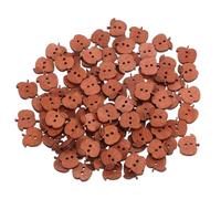 Veemoon 100 Piezas Botones de Madera Retro con Forma de Manzana Botones Decorativos Dobles para Costura y Manualidades Diy Accesorios Naturales para Ropa Bolsos y Sombreros Artesanales