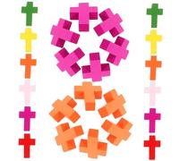 Veemoon 100 Piezas De Cruces De Madera Pequeñas Colgantes En Colores Surtidos Para DIY - Artesanía y Fabricación De Joyas - Accesorios Para Pulseras y Collares