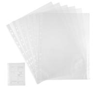 Veemoon 100 piezas Fundas Perforadas para Carpetas de Protector de Páginas Transparentes con Carga Superior para Oficina y Proyectos de Papelería