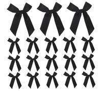 Veemoon 100 Piezas Lazos Mini Hechos a Mano Negros De Satén para Manualidades Decoración De Pasteles Costura Envoltorios Álbumes De Recortes y Bodas