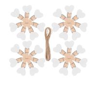 Veemoon 100 Pinzas para Fotos de Madera con Forma de Corazón Mini Clips de 3 CM con Cuerda de Yute de 10 M para Decoración DIY de Pared Manualidades y Colgar Recuerdos