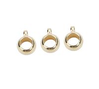Veemoon 100piezas Big Hole Beads Pendants Para Joyería Accesorios De Colgante Anillo Perlas Sueltas De Gran Orificio Color Dorado