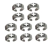Veemoon 10piezas Anillo Ajustable De Retro Plateado De Decoración Para Dedos Accesorio De Moda Para Mujeres