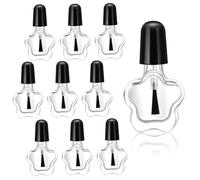 Veemoon 10piezas Botellas Vacías De Esmalte De Uñas De Forma Vidrio Contenedores Transparentes Para Organizar Laca De Uñas Botellas De Esmalte Negras Para Diy