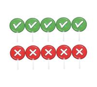 Veemoon 10piezas Palas De Votación Interactivas De Doble Cara para Aula De Herramientas De Respuesta para Estudiantes Signos De Verdadero Falso Material Plástico para Participación