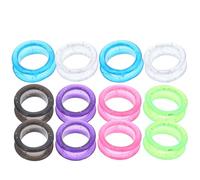 Veemoon 12 Anillos De Silicona Para Dedos Con Forma De Tijera Antideslizantes Y Flexibles Insertos Para Tijeras De Peluquería Y Uso En Cuidado De Mascotas CóModos Y Duraderos