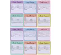 Veemoon 12 blocs de notas portátiles autoadhesivos para registro de lectura, 7,4 x 7,4 cm. Blocs de notas para lectura de libros para oficina, escuela y estudiantes. Preajustes preestablecidos.