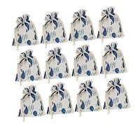 Veemoon 12 bolsas de algodón y lino con diseño de ballena, bolsas de tela duraderas como bolsas de almacenamiento para caramelos, fiestas y festivales. Prácticas bolsas con cordón
