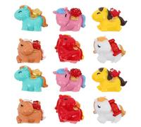 Veemoon 12 Modelos de Resina del Año del Caballo 2026: Figuras de Caballos en Miniatura para Decoración de Año Nuevo Y Bendiciones de La Fortuna. Minifiguras Coleccionables de Animales del Zodíaco