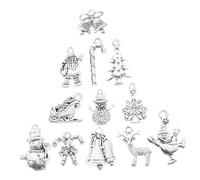 Veemoon 12 Piezas Colgantes de Aleación Navideños para Joyería Diy Charms Ligeros y Duraderos con de Árbol de Navidad Santa y de Perfectos para Pulseras Collares y Manualidades Festivas