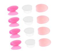 Veemoon 12 piezas Cubiertas de Cepillos Labiales de Silicona de Antideslizantes y Reutilizables Protector de Labios Accesorios de Maquillaje Color Rosa y Transparente para Mantener el