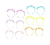 Veemoon 12 piezas Diademas Decorativas de Cumpleaños para Colores Naranja Rosa Amarillo Azul Accesorios para Fiesta de Cumpleaños y Fotografía