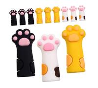 Veemoon 12 piezas Funda Protectora de Silicona para Tijeras de Cutícula con Diseño de Gato Duradera para Mango de Herramienta de Manicura Profesional y Doméstico