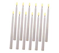 Veemoon 12 Piezas luces de velas de palo largo velas de batería parpadeando velas LED baterias velas cónicas suministros para la fiesta de halloween luz de vela electronica Navidad Decorar