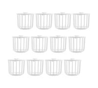 Veemoon 12 Piezas Nido para Pinzones y Agapornis de Plástico Beige Soporte Removible, Cuenco Decorativo Adecuado para Cría de Aves en Exteriores y Parques