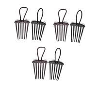 Veemoon 12 Piezas Peinetas para Moño Voluminoso Peine para Coleta Fuente Accesorios para Negro y Café Decoración para Cabello Fácil de Usar