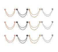 Veemoon 12 Piezas Pinzas Magnéticas para Ropa con Cadena Sujetadores Metálicos Ajustables para Cárdigan Bufanda Mangas y Dobladillos Clips Sin Costuras para Suéteres y Camisas Colores