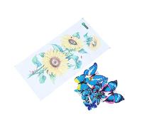 Veemoon 12 Piezas Vinilo Decorativo Girasol Etiqueta Engomada del Girasol Adhesivo De Pared Extraíble Adhesivo De Pared Impermeable para Vivir Pegatinas Flotantes 3D Cuerpo