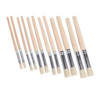 Veemoon 12 Pinceles de Madera Cerdas Naturales para Estarcir Pinceles Redondos para Pintura al Óleo Acrílico y Acuarela Set Artístico para Manualidades y Plantillas