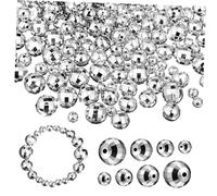 Veemoon 120 piezas Cuentas de Disco Reflectantes de Acrílico Bolas de Espejo para Pulseras y Collares para Creación de Joyas y Elegantes