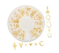 Veemoon 120 Piezas Metálicas para Adornos de Uñas en Forma de Círculo, Triángulo y Cuadrado, para Diseño de Uñas DIY y Personalización de Objetos