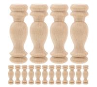 Veemoon 16 Husillos de Madera sin Pintar 6x1,8x1,8 Cm para Barandillas Interiores, Decoración de Escaleras y Reparación de Sillas, Kit de Balaustres Artesanales para Manualidades