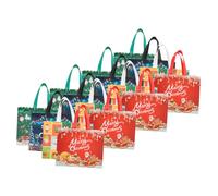 Veemoon 16 Piezas Bolsas de Obsequio de Navidad Bolsas de Mano Portátiles No Tejidas Temática Navideña para Dulces Regalos