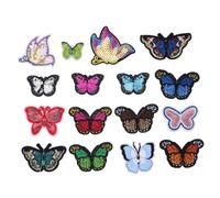 Veemoon 16 piezas Parches Termoadhesivos Bordados Mariposas Apliques Lentejuelas para Ropa Decoración y Reparación Fácil con Plancha para Manualidades y Prendas Infantiles