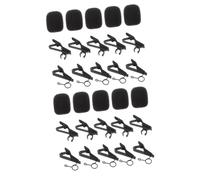 Veemoon 18 Unidades De Clips De Lazo Para Micrófono Lavalier Con Espuma De Repuesto y Cubiertas De Parabrisas - Perfectos Para Enseñanza - Grabaciones y Comunicación Profesional