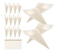 Veemoon 1juego Conos de Madera Desechables y Palillos Largos para Aperitivos Conos Palillos para Fiestas Catering y Buffets